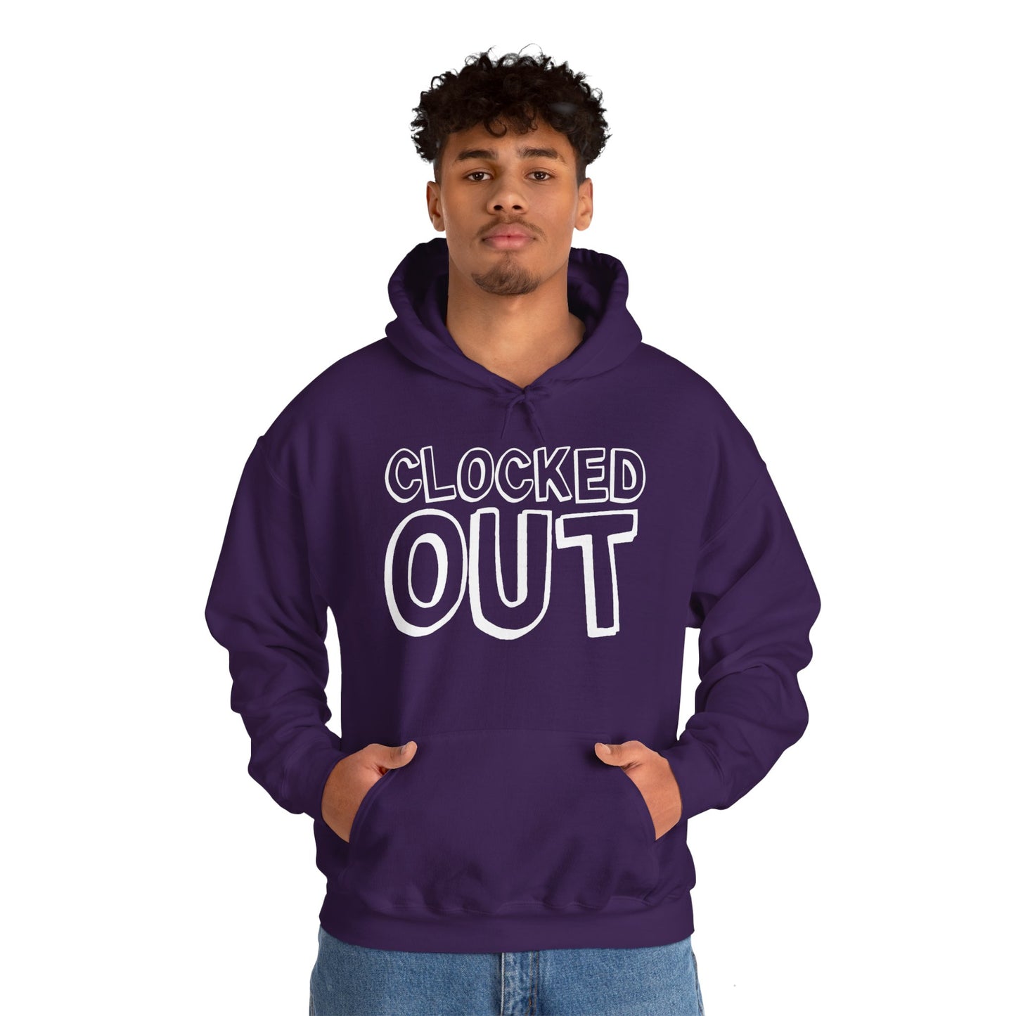 "Clocked Out" Unisex Heavy Blend™ Hooded Sweatshirt - Front Only