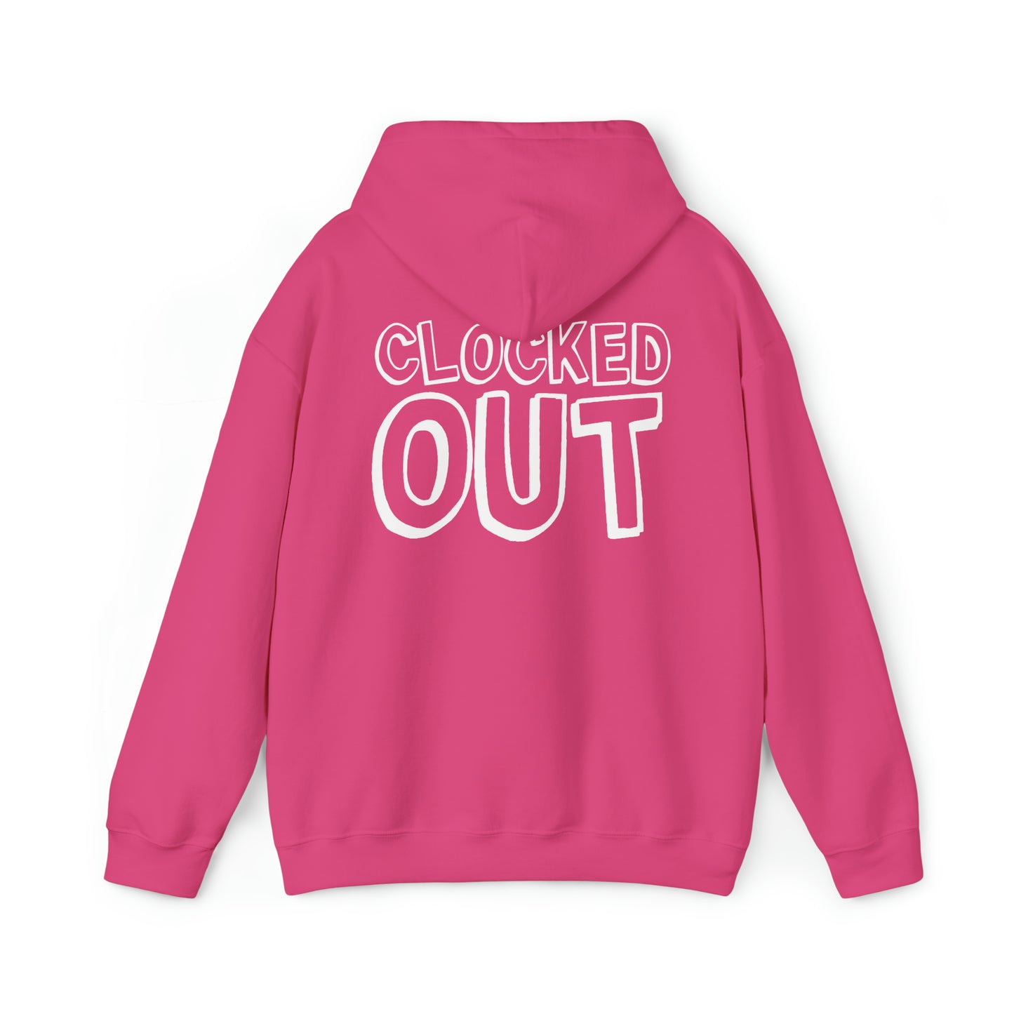"Clocked Out" Unisex Heavy Blend™ Hooded Sweatshirt - Front & Back