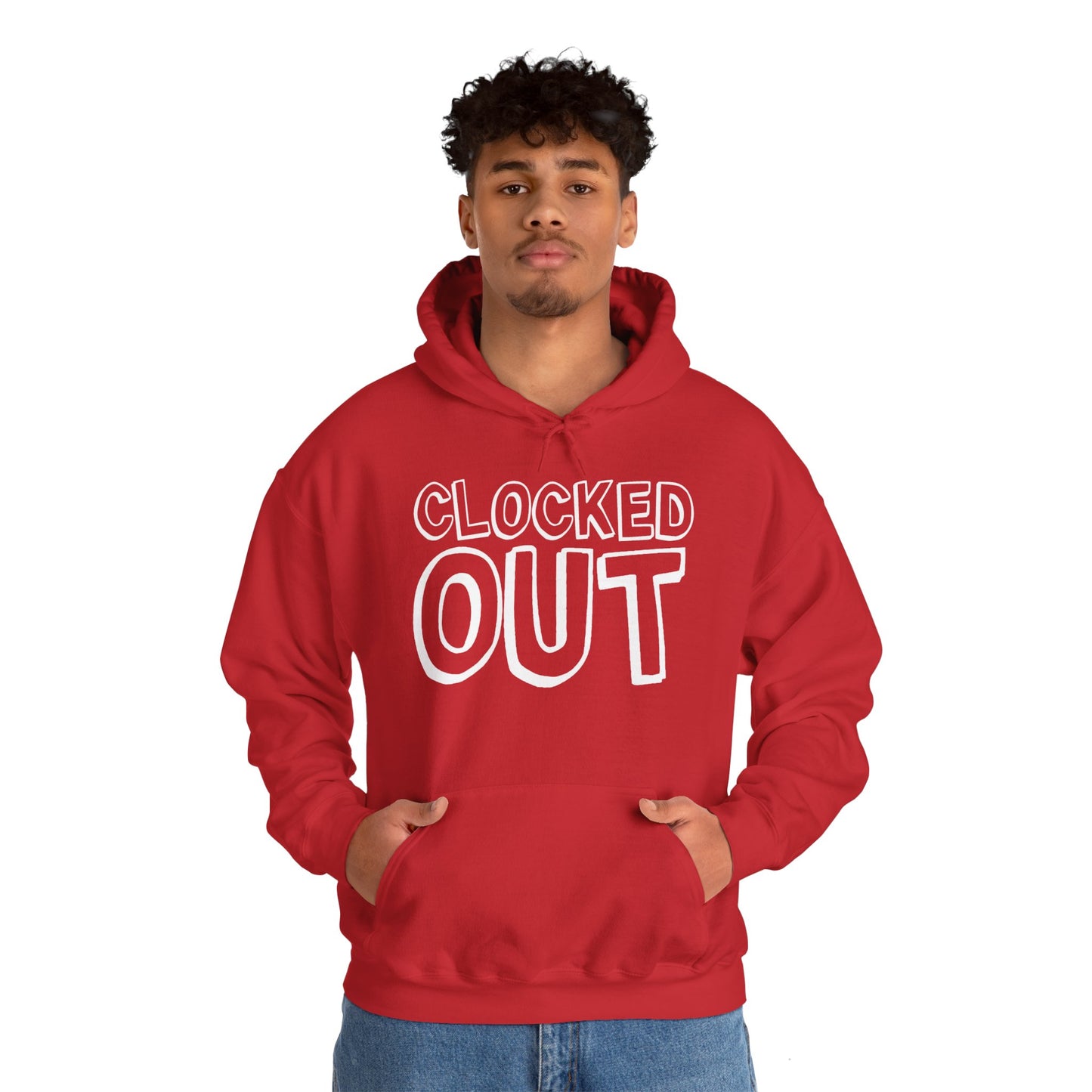 "Clocked Out" Unisex Heavy Blend™ Hooded Sweatshirt - Front Only