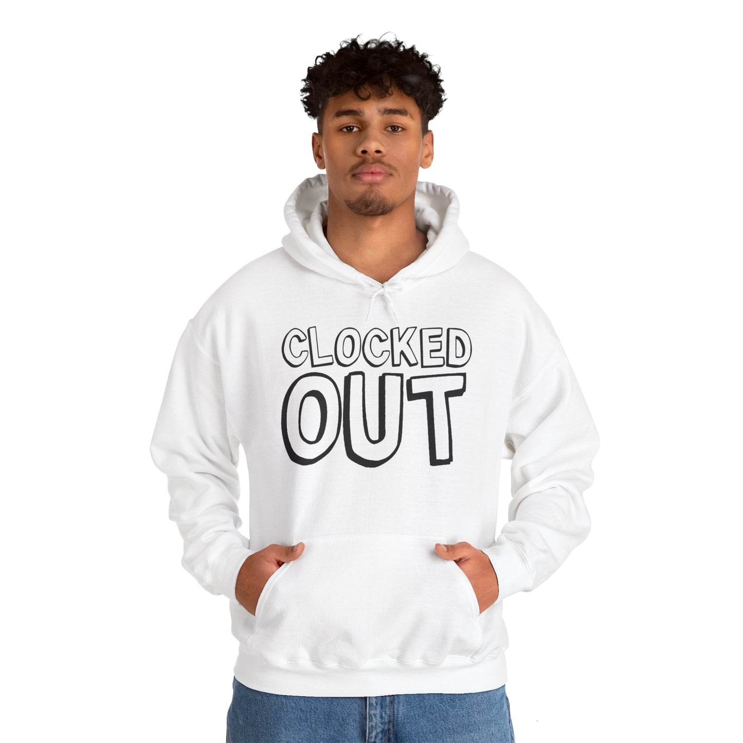 "Clocked Out" Unisex Heavy Blend™ Hooded Sweatshirt - Front Only