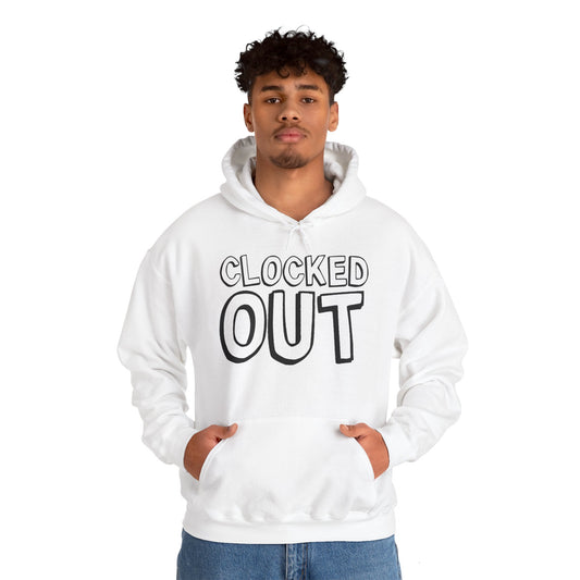"Clocked Out" Unisex Heavy Blend™ Hooded Sweatshirt - Front Only