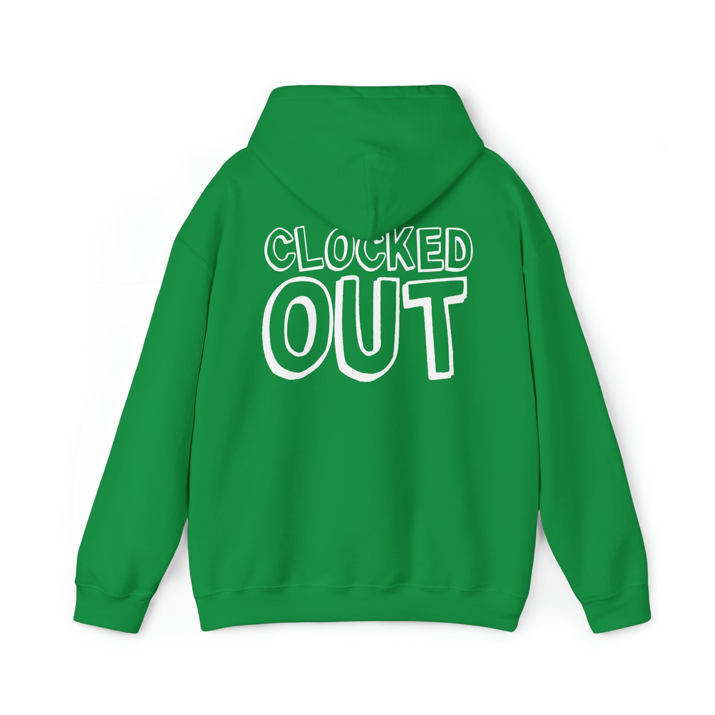 "Clocked Out" Unisex Heavy Blend™ Hooded Sweatshirt - Front & Back