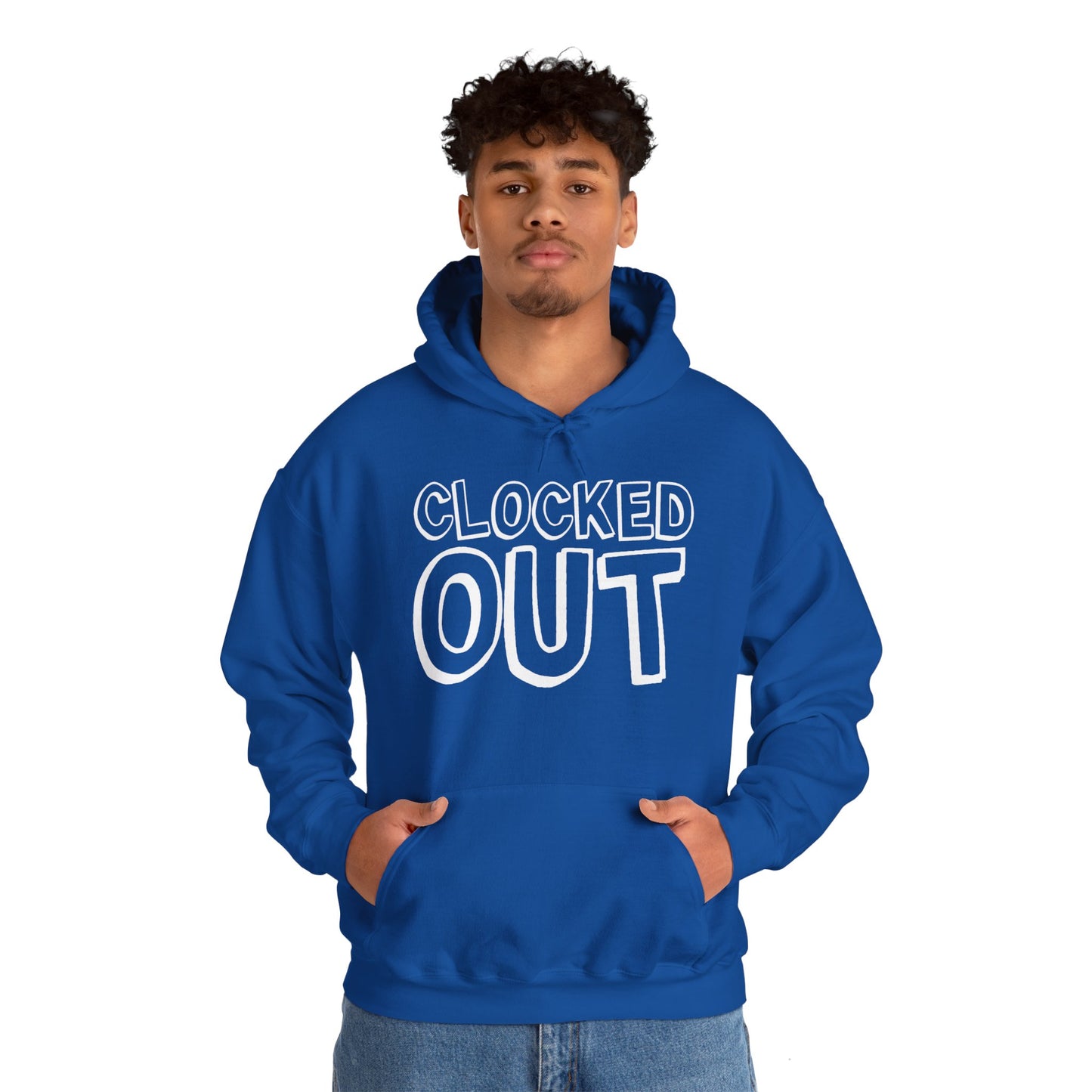 "Clocked Out" Unisex Heavy Blend™ Hooded Sweatshirt - Front Only