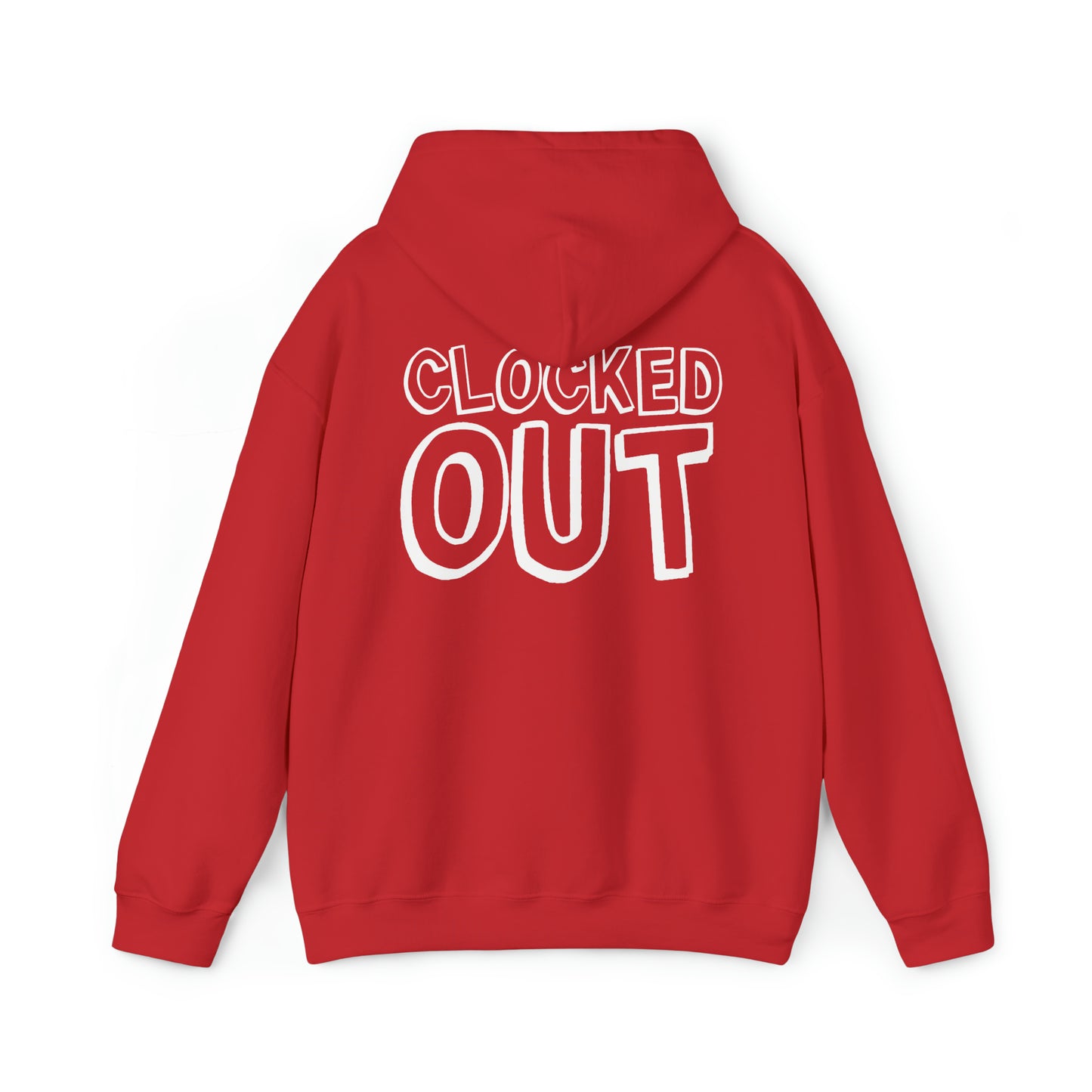 "Clocked Out" Unisex Heavy Blend™ Hooded Sweatshirt - Front & Back