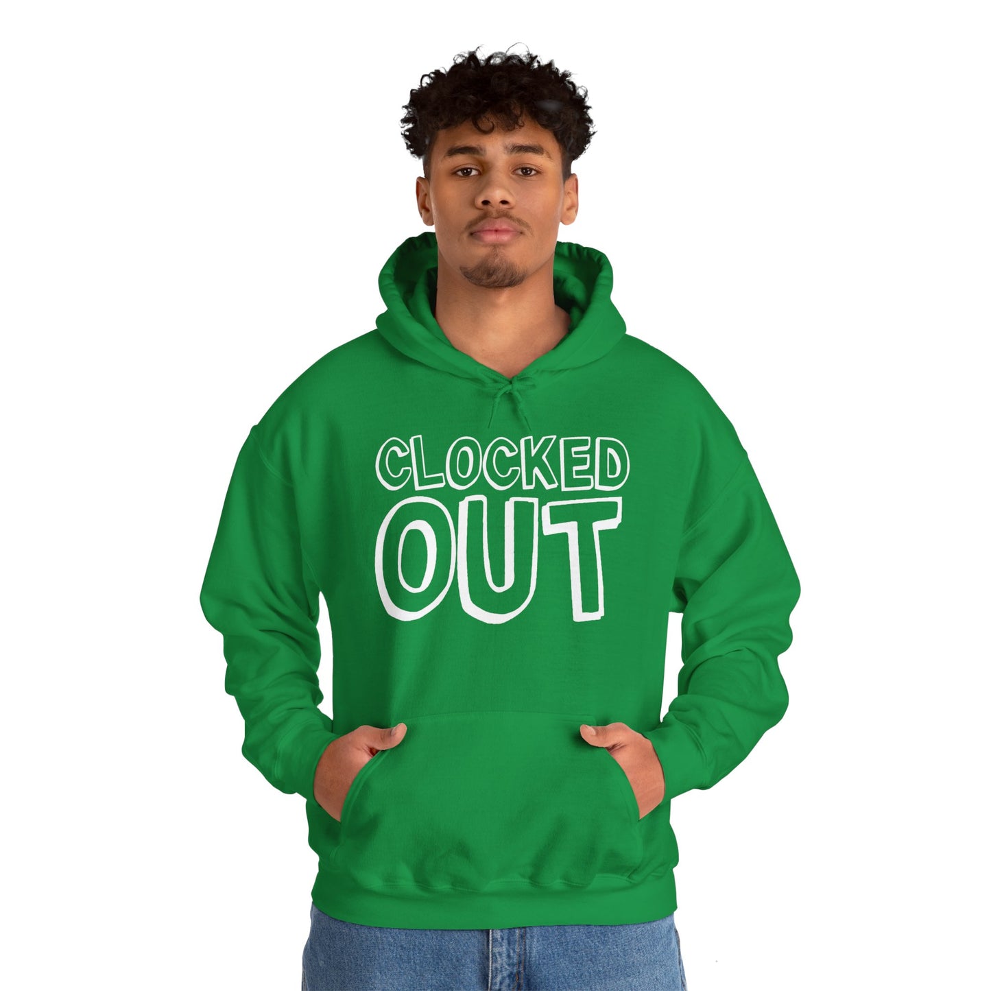 "Clocked Out" Unisex Heavy Blend™ Hooded Sweatshirt - Front Only