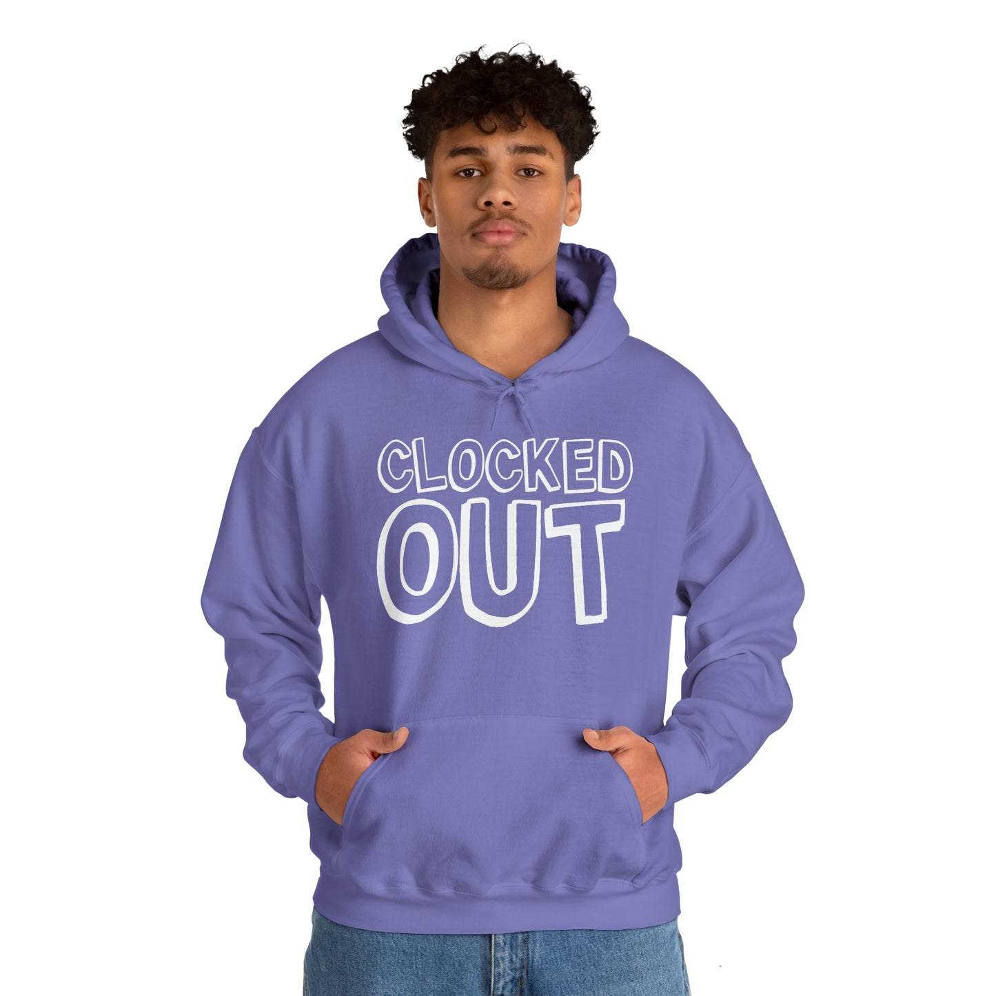 "Clocked Out" Unisex Heavy Blend™ Hooded Sweatshirt - Front & Back