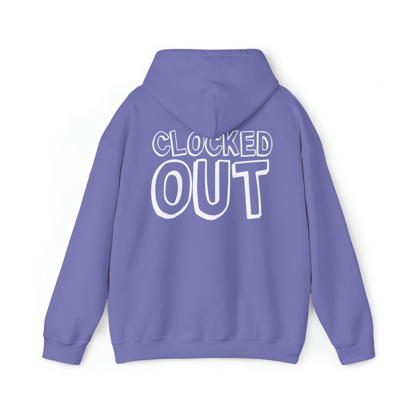 "Clocked Out" Unisex Heavy Blend™ Hooded Sweatshirt - Front & Back