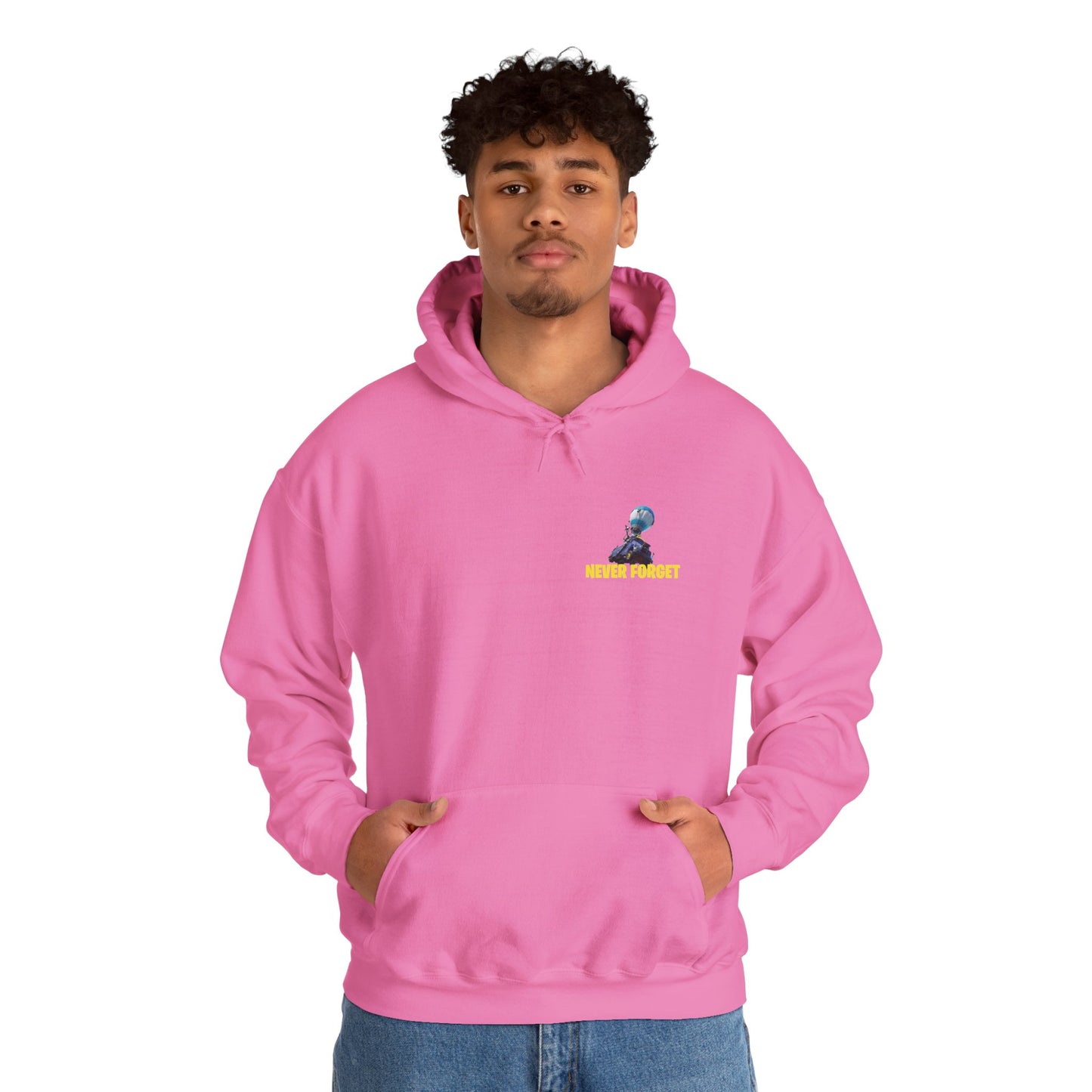 "Never Forget (Tilted Towers - Fortnite)" Unisex Heavy Blend™ Hooded Sweatshirt