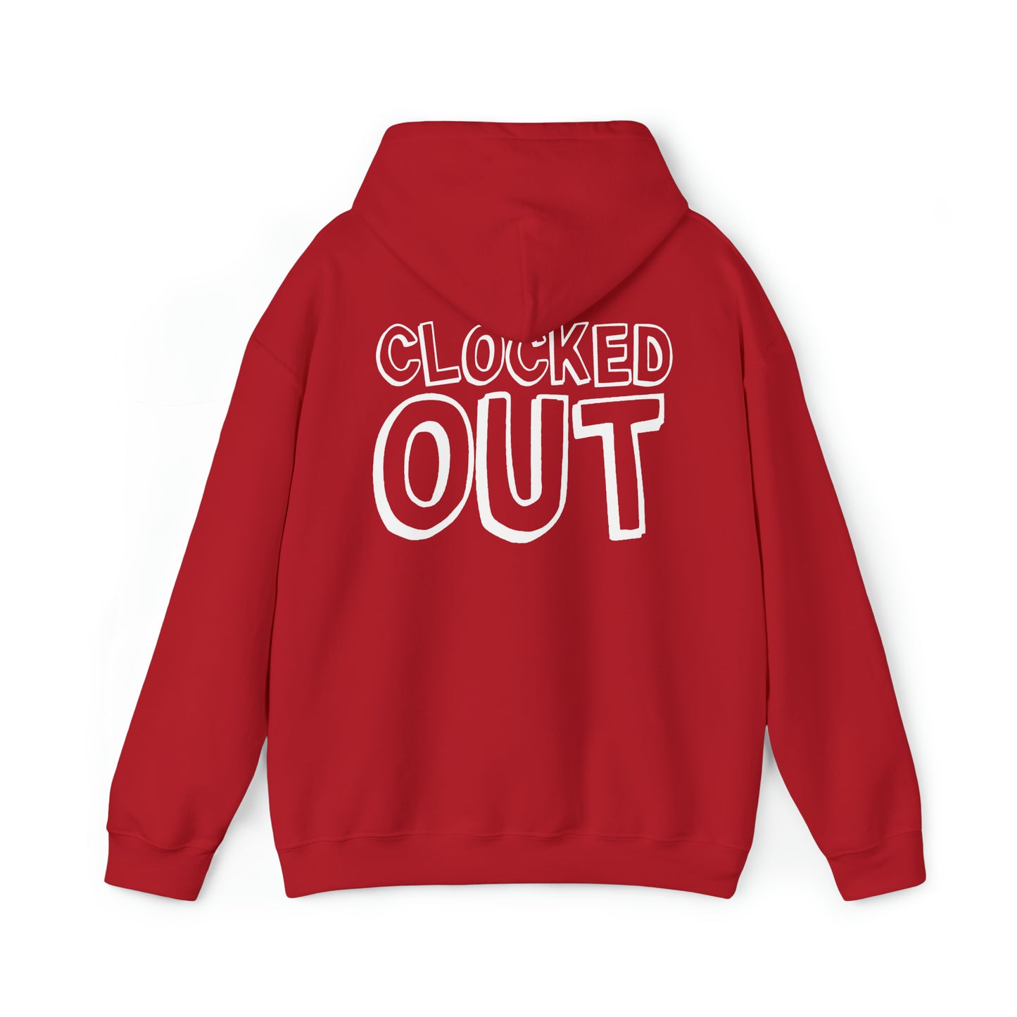 "Clocked Out" Unisex Heavy Blend™ Hooded Sweatshirt - Front & Back