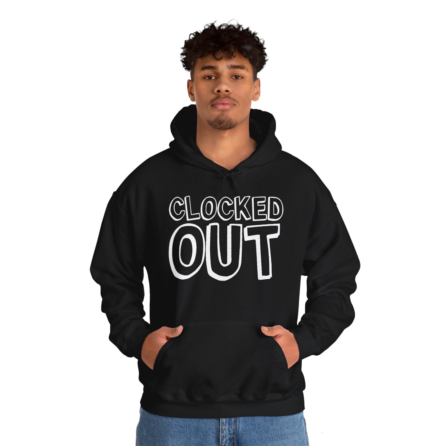 "Clocked Out" Unisex Heavy Blend™ Hooded Sweatshirt - Front Only