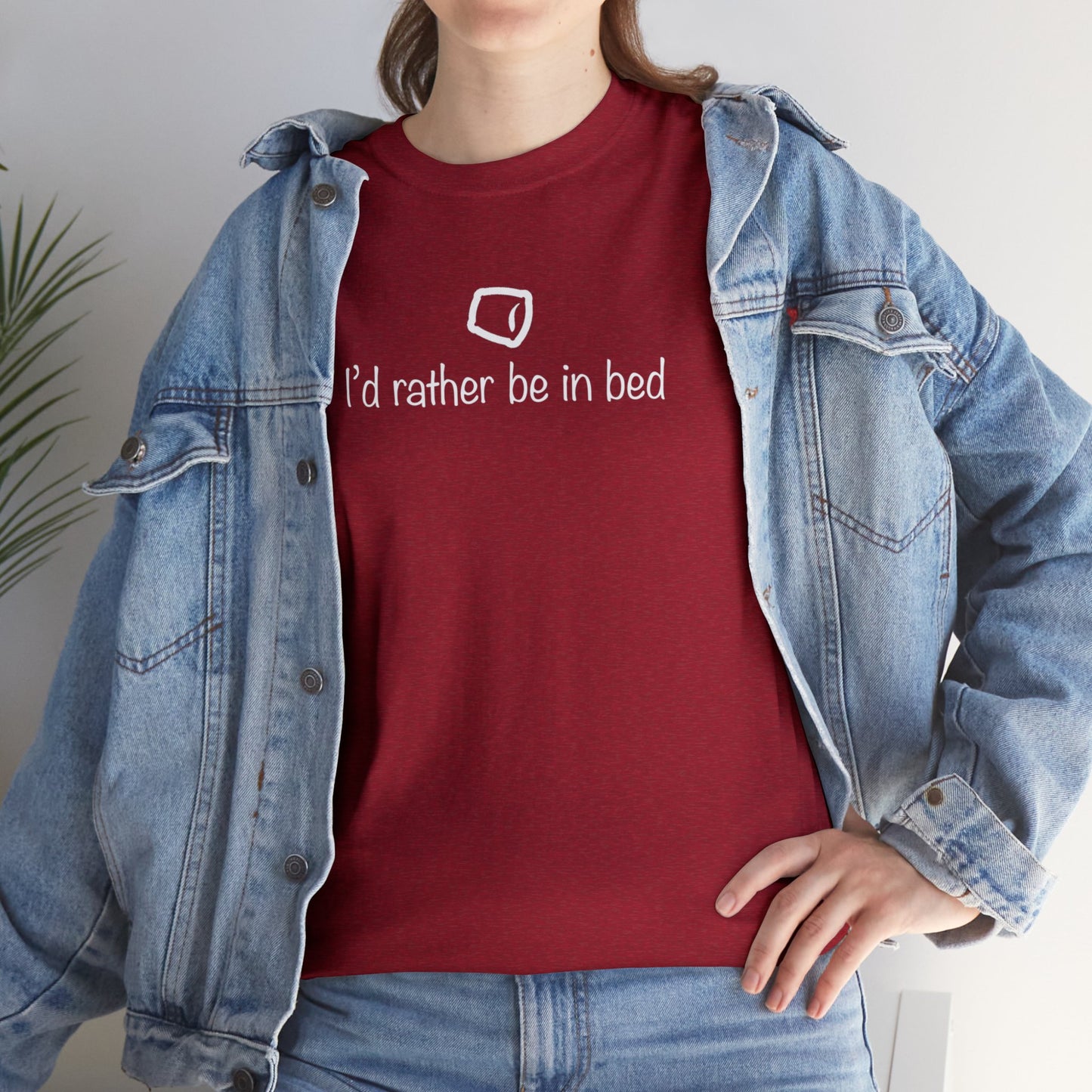 "I'd Rather Be In Bed" Unisex Heavy Cotton Tee